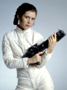she got to shoot a laser gun AND make out with han solo. jealous.
